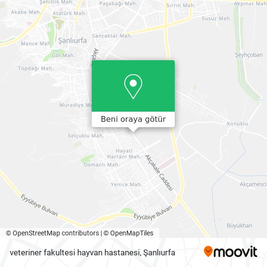 veteriner fakultesi hayvan hastanesi harita
