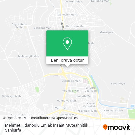Mehmet Fidanoğlu Emlak İnşaat Müteahhitlik harita