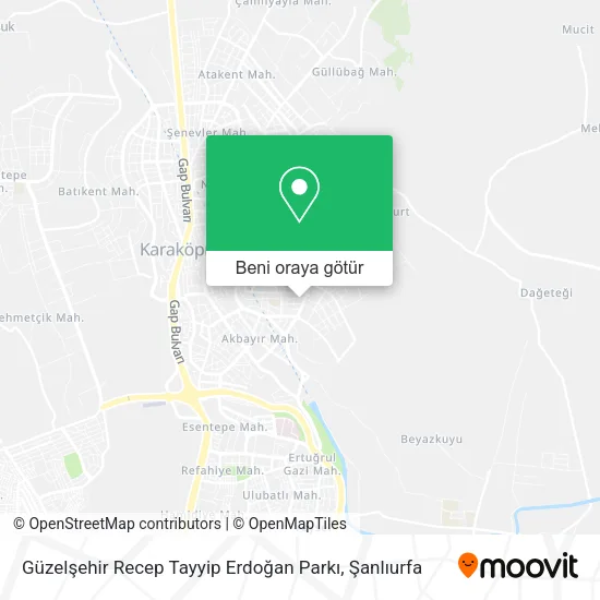 Güzelşehir Recep Tayyip Erdoğan Parkı harita