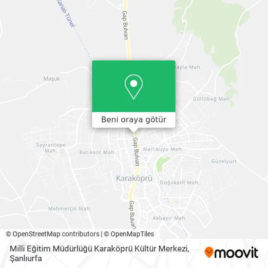 Milli Eğitim Müdürlüğü Karaköprü Kültür Merkezi harita