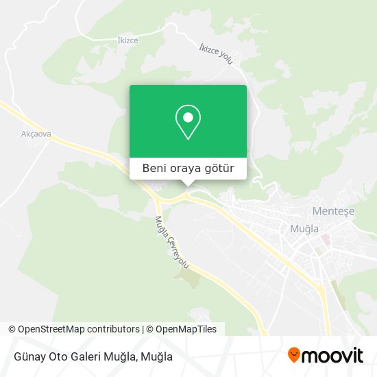 Günay Oto Galeri Muğla harita