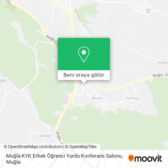Muğla KYK Erkek Öğrenci Yurdu Konferans Salonu harita