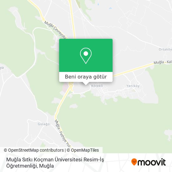Muğla Sıtkı Koçman Üniversitesi Resim-İş Öğretmenliği harita