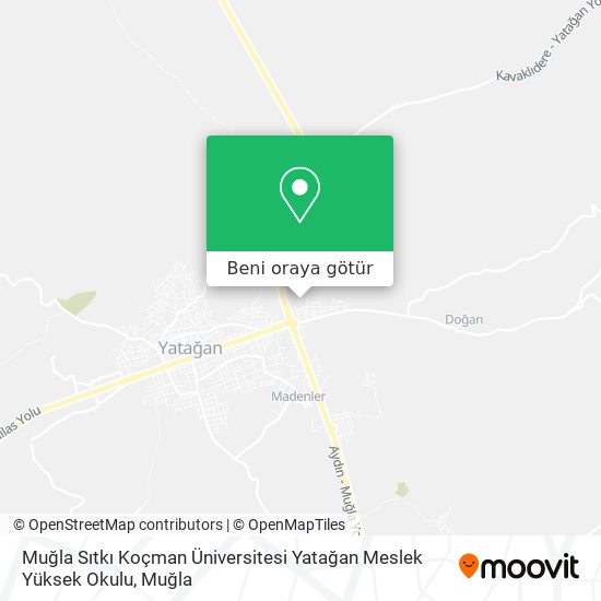 Muğla Sıtkı Koçman Üniversitesi Yatağan Meslek Yüksek Okulu harita
