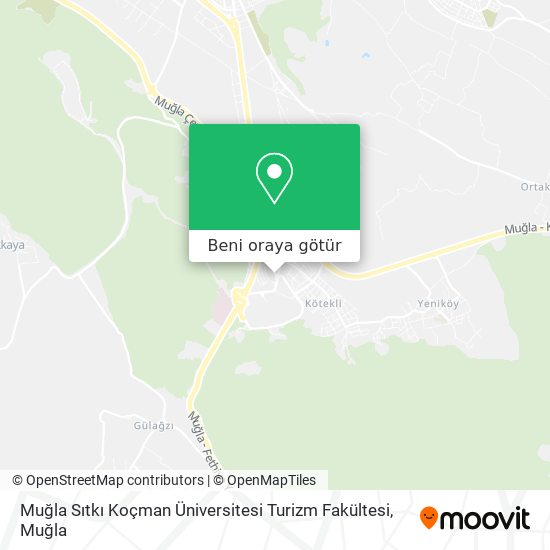 Muğla Sıtkı Koçman Üniversitesi Turizm Fakültesi harita