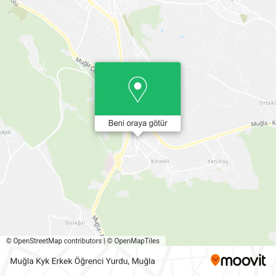 Muğla Kyk Erkek Öğrenci Yurdu harita