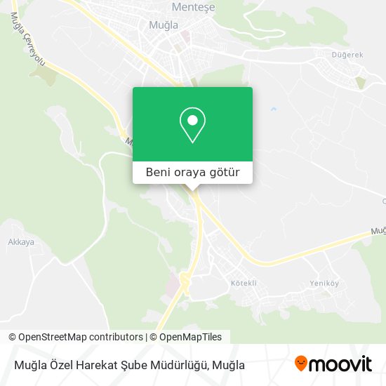 Muğla Özel Harekat Şube Müdürlüğü harita