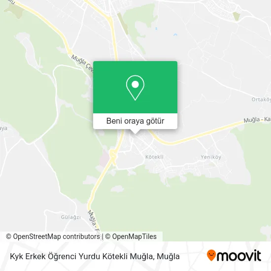 Kyk Erkek Öğrenci Yurdu Kötekli Muğla harita