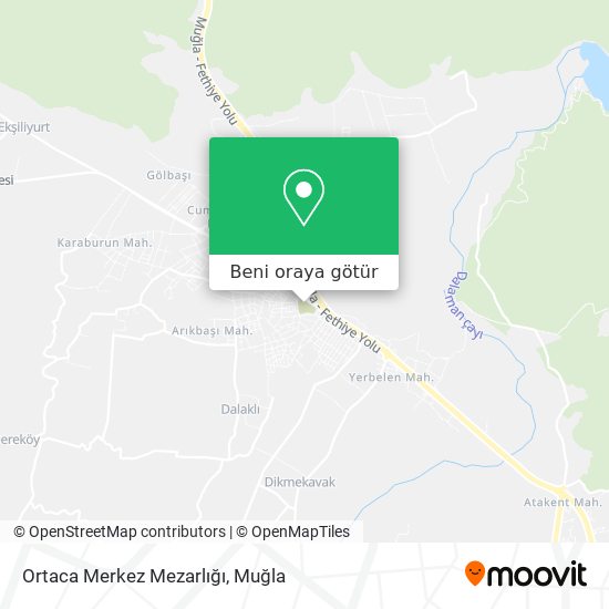 Ortaca Merkez Mezarlığı harita