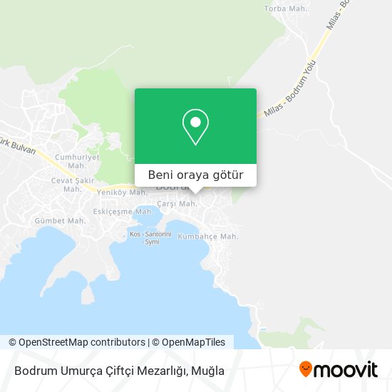 Bodrum Umurça Çiftçi Mezarlığı harita