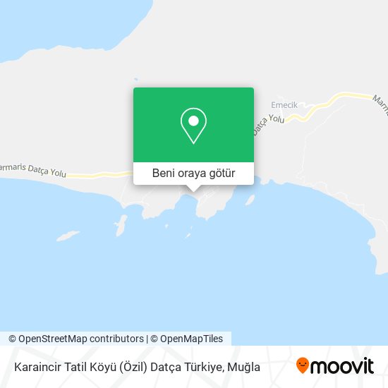 Karaincir Tatil Köyü (Özil) Datça Türkiye harita