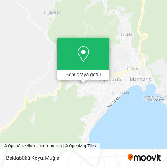 Baklabükü Koyu harita