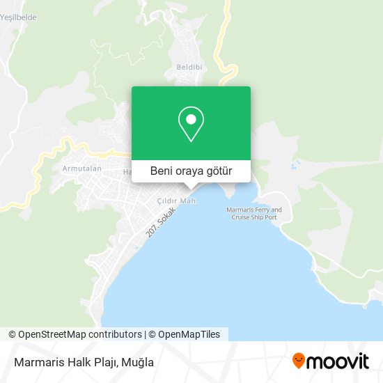 Marmaris Halk Plajı harita