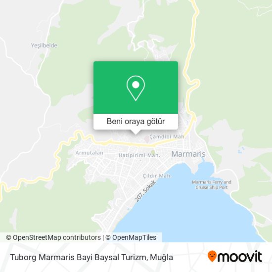Tuborg Marmaris Bayi Baysal Turizm harita