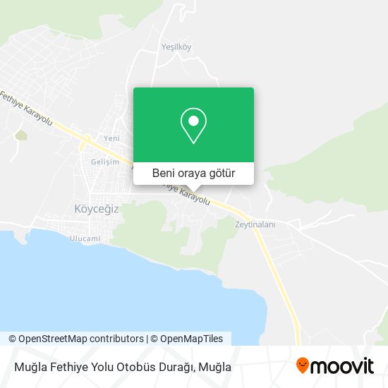 Muğla Fethiye Yolu Otobüs Durağı harita