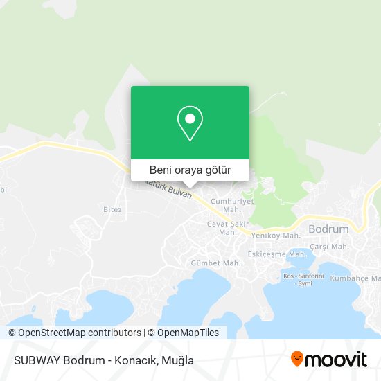 SUBWAY Bodrum - Konacık harita