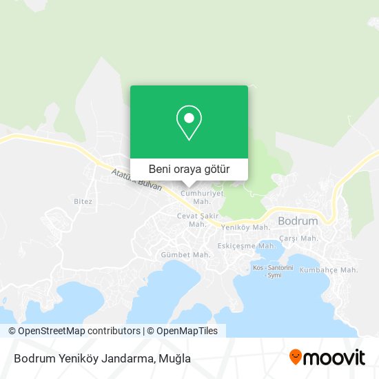 Bodrum Yeniköy Jandarma harita