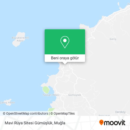 Mavi Rüya Sitesi Gümüşlük harita