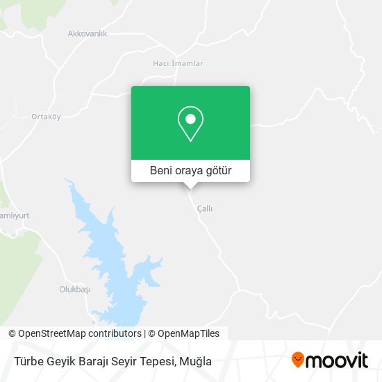 Türbe Geyik Barajı Seyir Tepesi harita