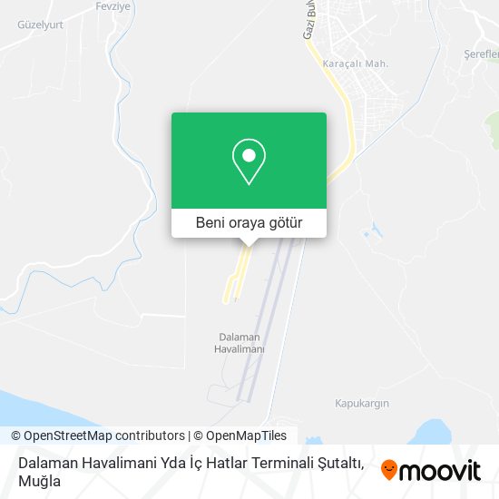 Dalaman Havalimani Yda İç Hatlar Terminali Şutaltı harita