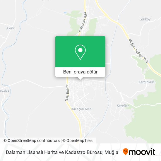 Dalaman Lisanslı Harita ve Kadastro Bürosu harita