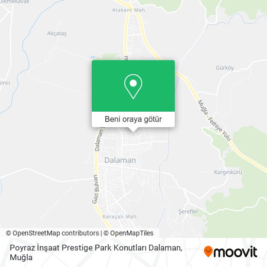 Poyraz İnşaat Prestige Park Konutları Dalaman harita