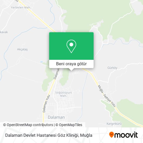 Dalaman Devlet Hastanesi Göz Kliniği harita