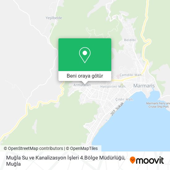 Muğla Su ve Kanalizasyon İşleri 4.Bölge Müdürlüğü harita