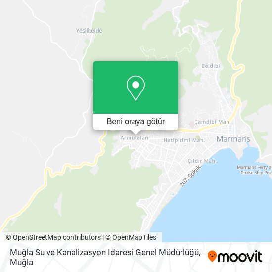Muğla Su ve Kanalizasyon Idaresi Genel Müdürlüğü harita