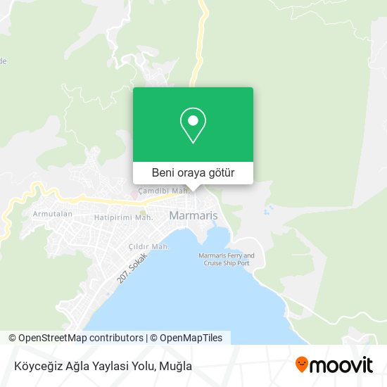 Köyceğiz Ağla Yaylasi Yolu harita