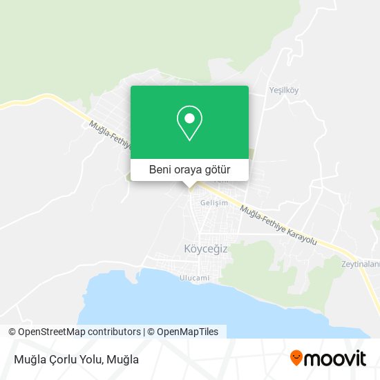 Muğla Çorlu Yolu harita