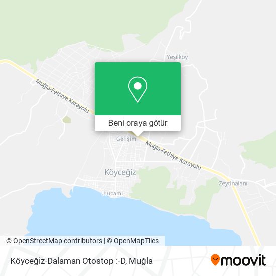 Köyceğiz-Dalaman Otostop :-D harita