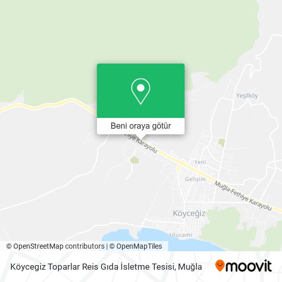 Köycegiz Toparlar Reis Gıda İsletme Tesisi harita