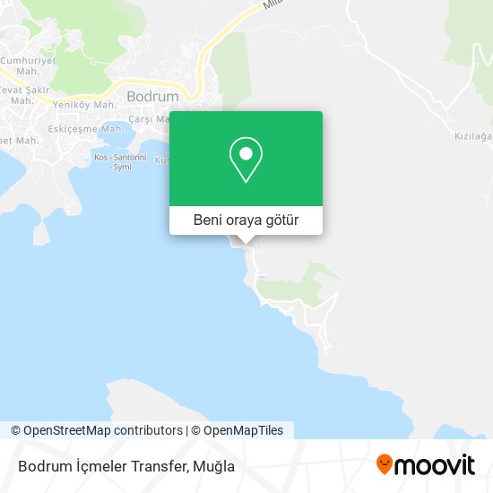 Bodrum İçmeler Transfer harita