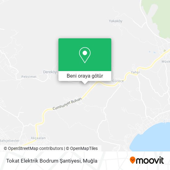 Tokat Elektrik Bodrum Şantiyesi harita