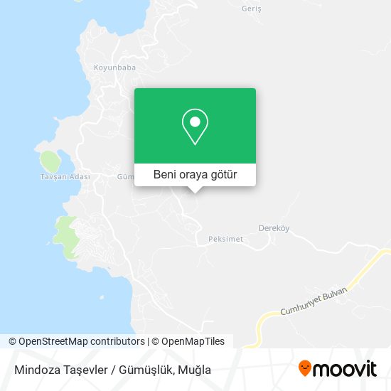 Mindoza Taşevler / Gümüşlük harita