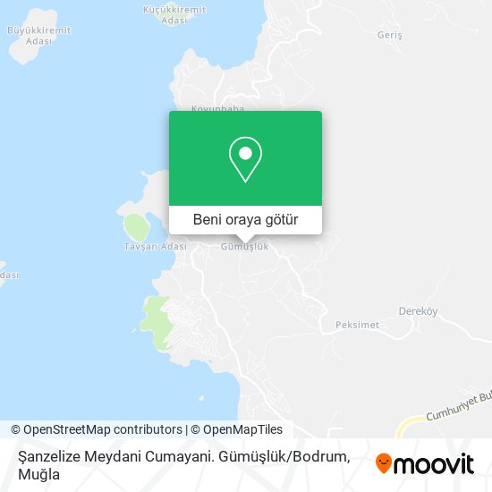 Şanzelize Meydani Cumayani. Gümüşlük / Bodrum harita