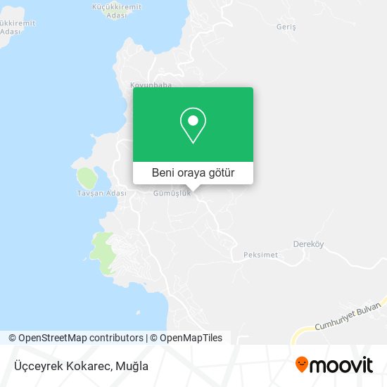 Üçceyrek Kokarec harita