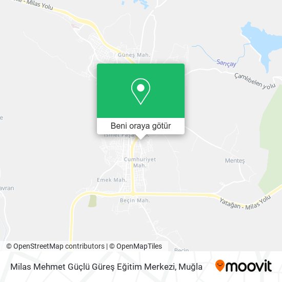 Milas Mehmet Güçlü Güreş Eğitim Merkezi harita