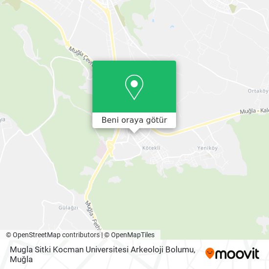 Mugla Sitki Kocman Universitesi Arkeoloji Bolumu harita