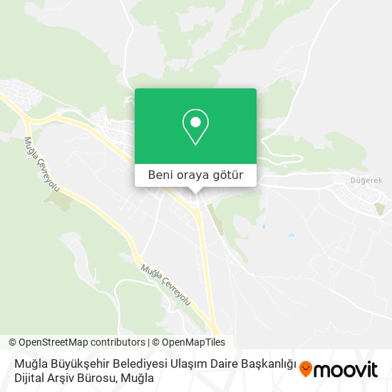 Muğla Büyükşehir Belediyesi Ulaşım Daire Başkanlığı Dijital Arşiv Bürosu harita