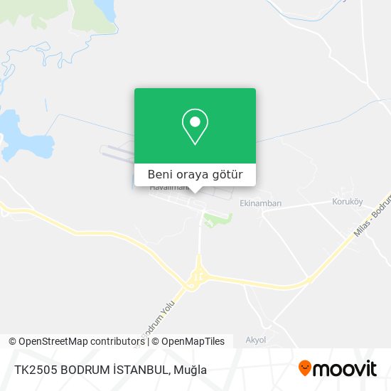 TK2505 BODRUM İSTANBUL harita