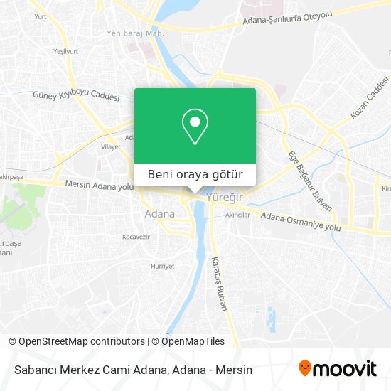 Sabancı Merkez Cami Adana harita