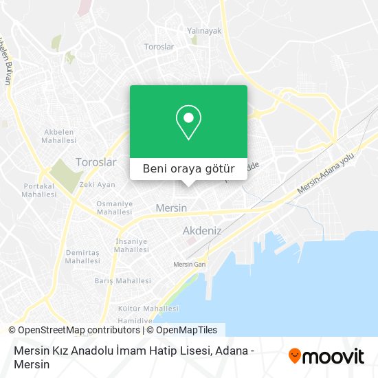 Mersin Kız Anadolu İmam Hatip Lisesi harita
