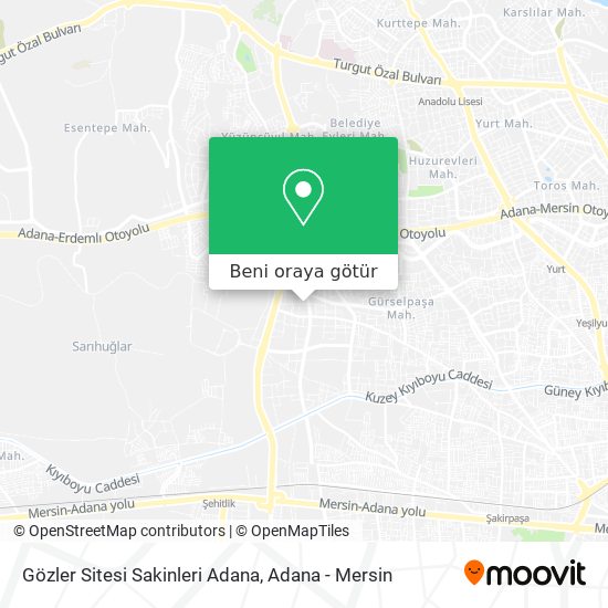 Gözler Sitesi Sakinleri Adana harita