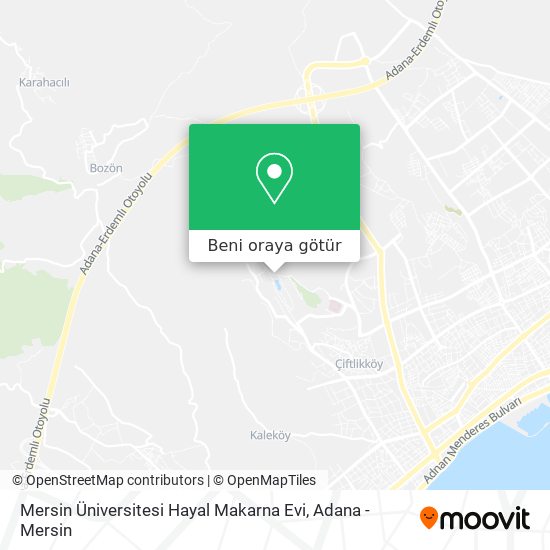 Mersin Üniversitesi Hayal Makarna Evi harita