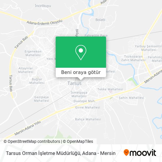 Tarsus Orman İşletme Müdürlüğü harita