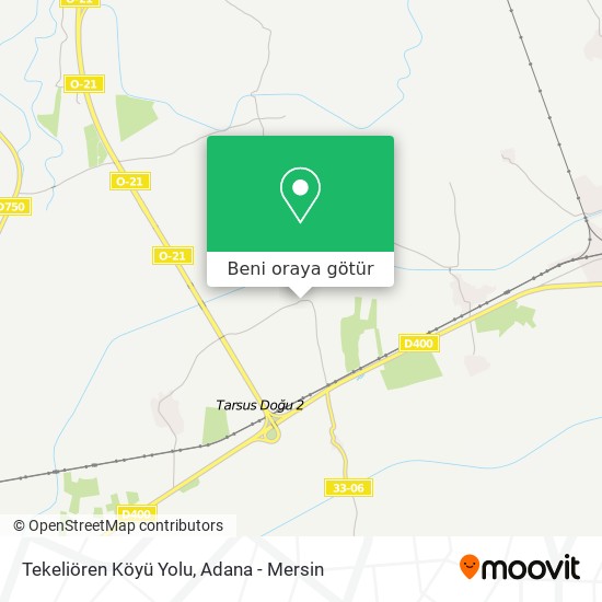 Tekeliören Köyü Yolu harita