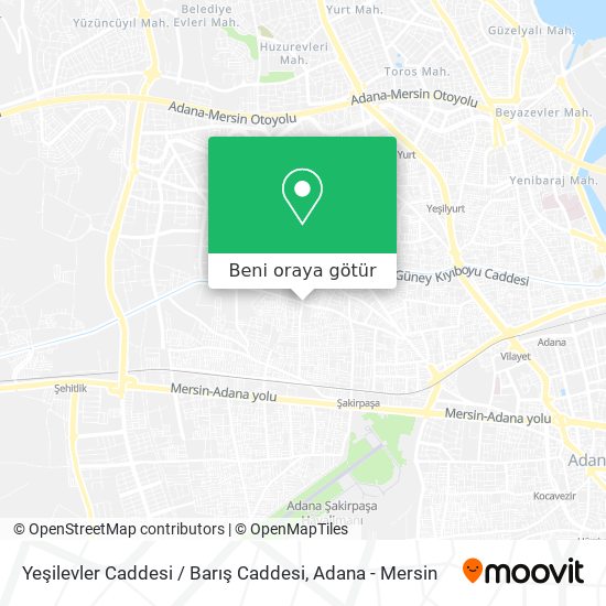 Yeşilevler Caddesi / Barış Caddesi harita