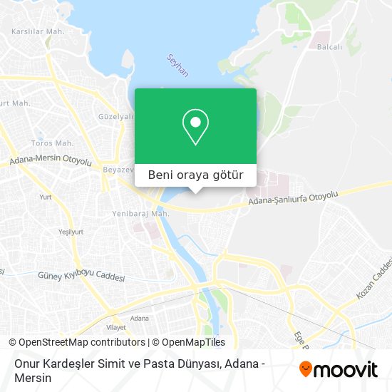 Onur Kardeşler Simit ve Pasta Dünyası harita